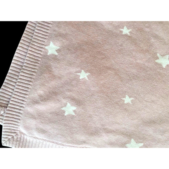 Mamas & Papas Baby Blanket Pale Pink Ivory White Star Soft Knit Nursery Girls - Picture 6 of 14